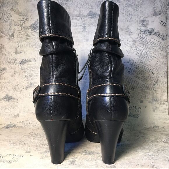 Fossil black leather harness ankle boot - Picture 6 of 15